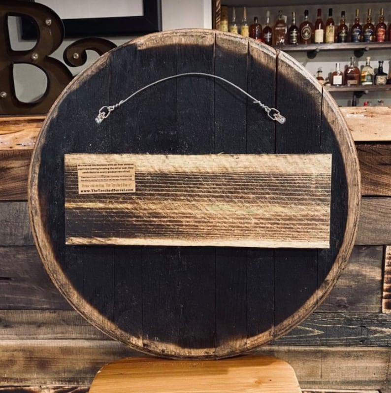 Bourbon Barrel Lid Whiskey Art The Ohio State University Mancave Approved The Buckeyes Bourbon Barrel Head Bourbon Bar Sign Go Bucks
