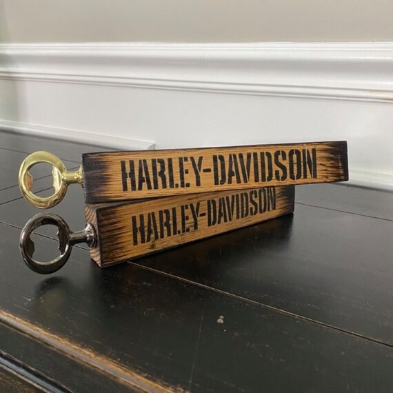 Harley Davidson Bottle Opener Barrel Stave Hand Held Etsy