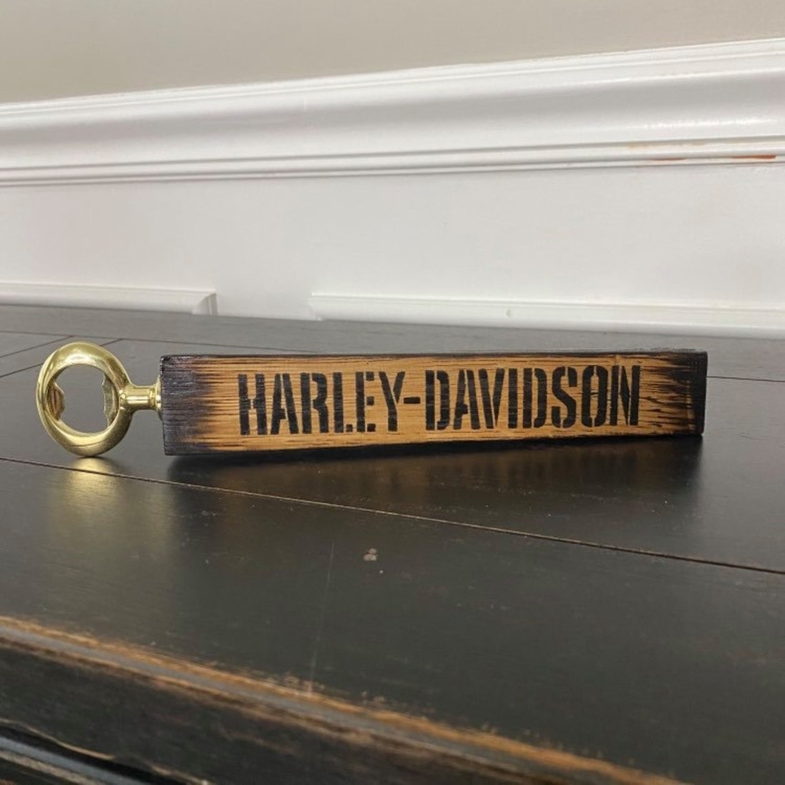 Harley Davidson Bottle Opener Barrel Stave Hand Held Etsy