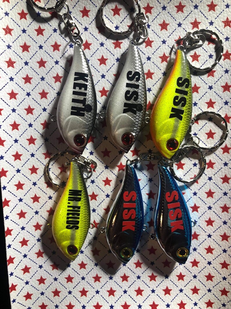 Personalized Fishing Lure Keychain Etsy