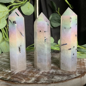 Aura Black Tourmaline in Quartz Towers