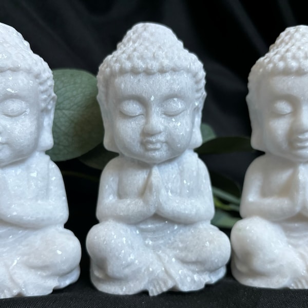 White Jade Crystalized Buddha
