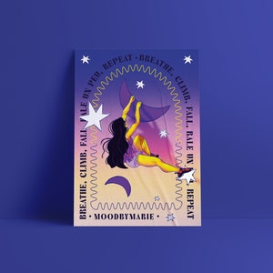 Póster A3 - "Escalar, respirar, repetir" - Ilustración de escalada