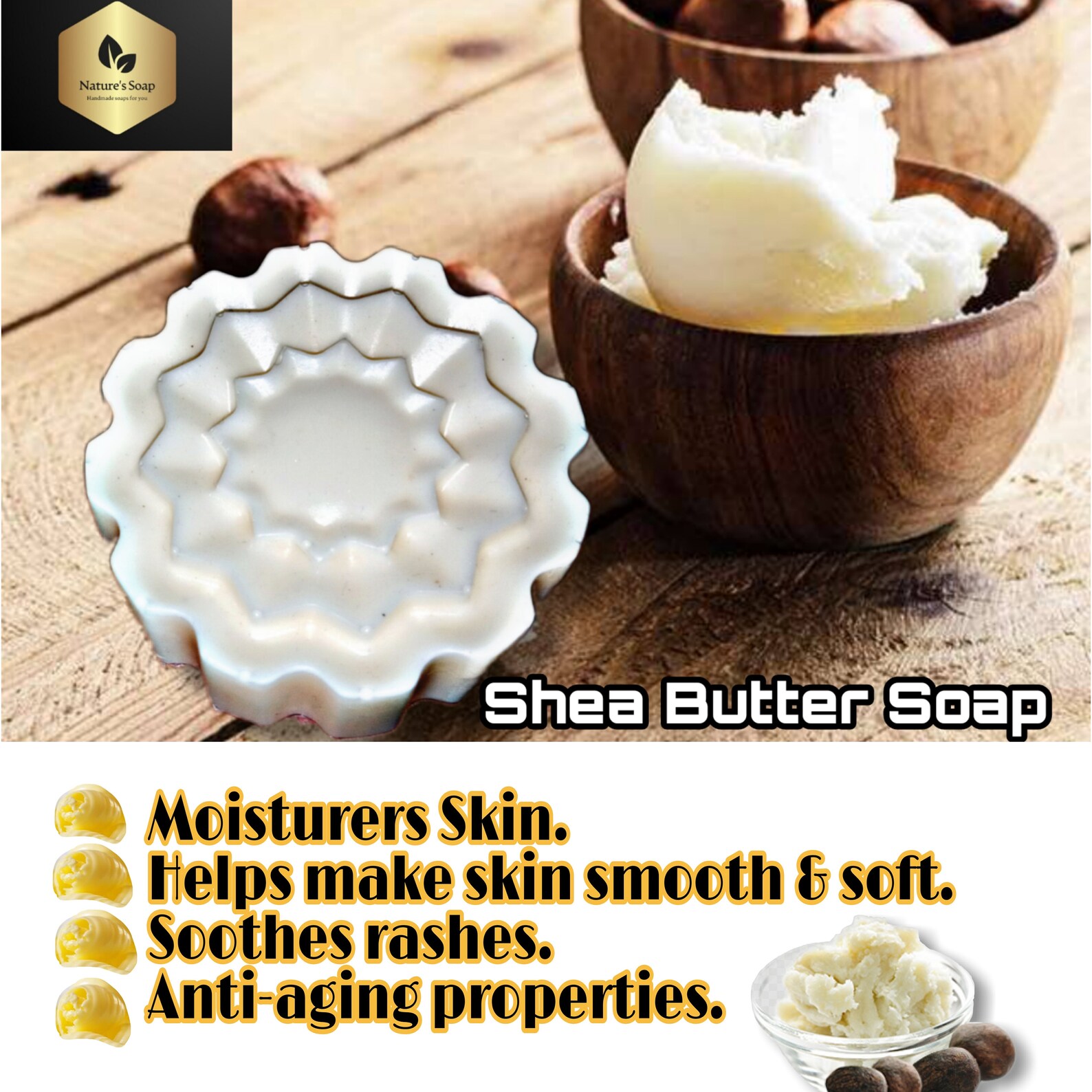 Handmade Shea Butter Soap 5 soaps Etsy