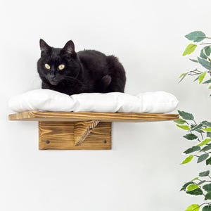 Cat shelves for Wall, Cat Wall Furniture best gift for cat, Wall Mounted Cat Bed, Solid Wood wall mounted Cat Shelves