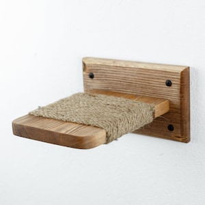 Cat Steps with Rope Kitten Wall Furniture Wooden Shelf Wall Mounted Steps with Rope for Cat Kitten Scratcher Wall Furniture Gift for Cat