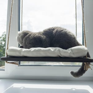 Cat Window Modern Kitten Furniture Cat Window Perch Kitten Cot Wood Cats Ledges Window Comfotable  Furniture Gift for Cat