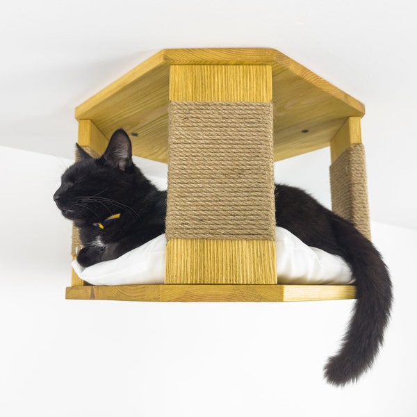 Cat Ceiling Furniture, Wooden Cat Bed, Cat Ceiling Bed, Wood cat Furniture, Cat ceiling Lounge, Hanging cat bed best idea for your cats