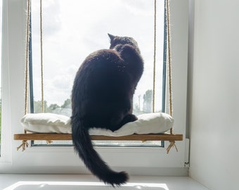 Cat window furniture,Window seat for cats, Window perch for cat, Perfect hanging cat perch, Сomfortable Cat window bed, Cat window seat
