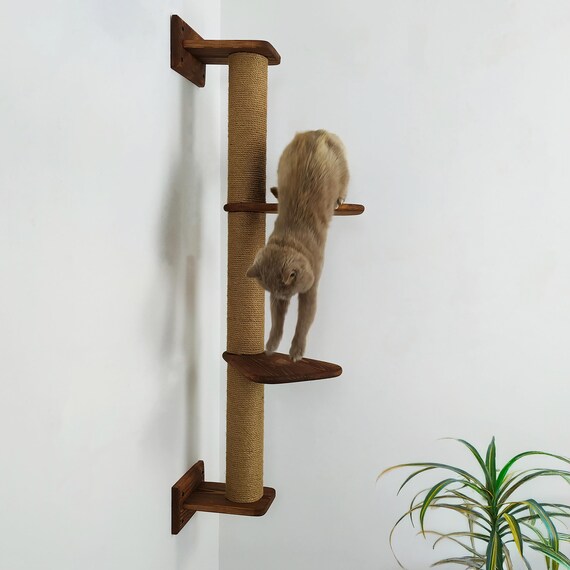 Cat Scratcher With Sections Wood Kitten Tree Cat Climbing Pole