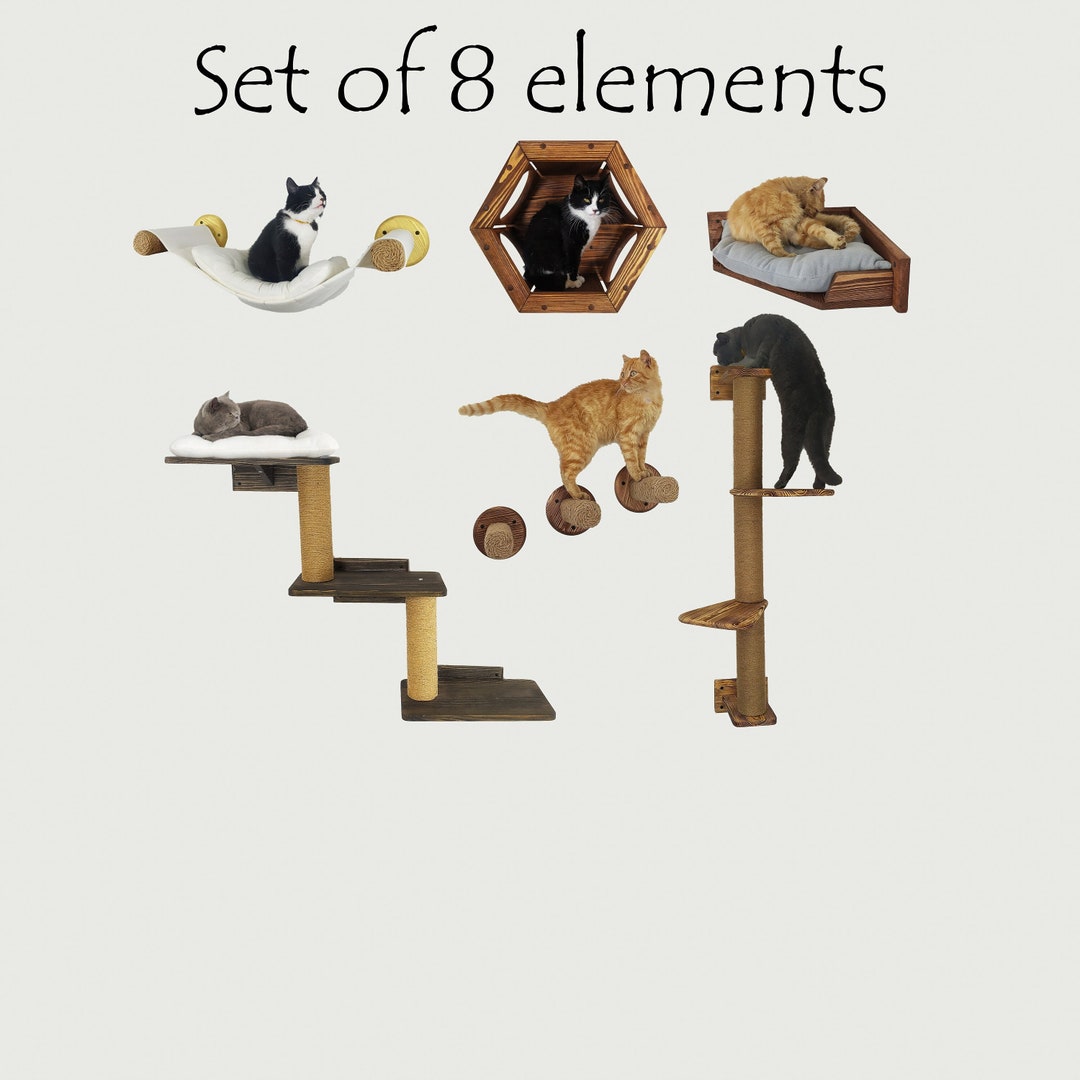 Custom Cat Hexagon, Cat Shelves, Cat Wall Shelves, Cat Wall Furniture