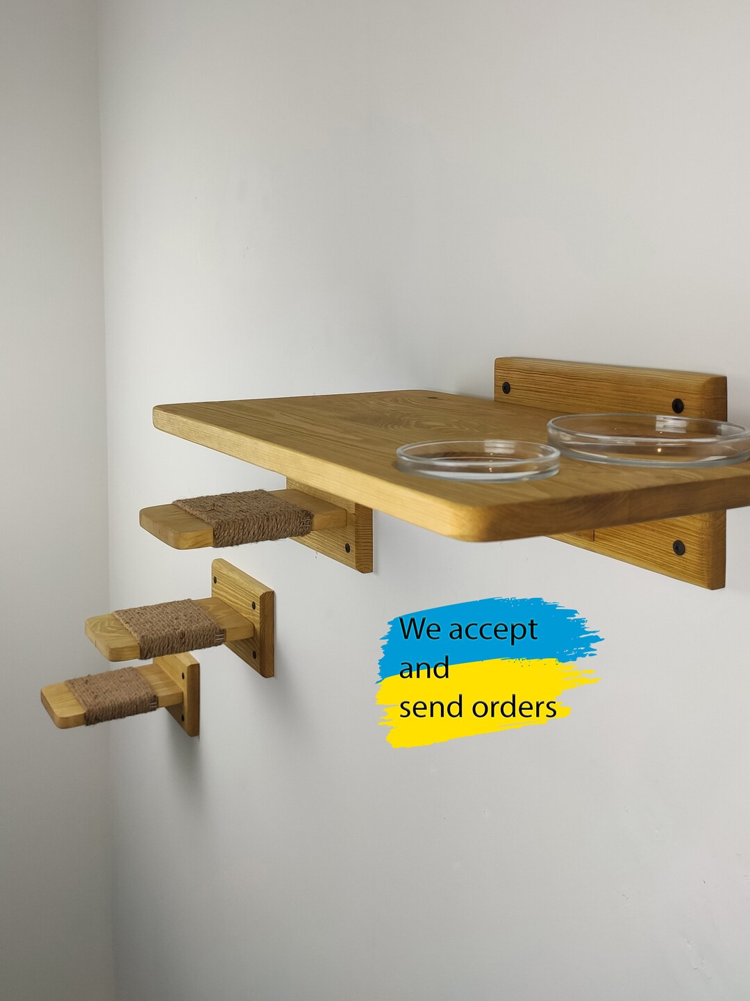 Cat Feeder Shelf, Cat Shelf, Feeding Shelf, Cat Wall Shelves, Cat