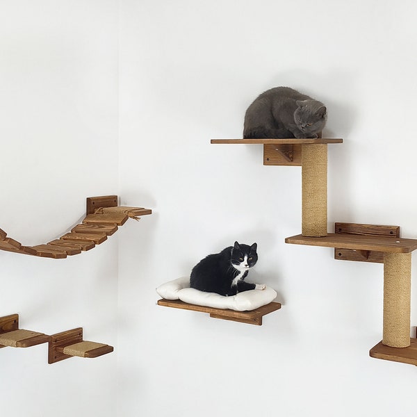 Set cat furniture, cat shelves, cat tower, cat wall shelves, cat gift, cat toy, cat toys, cat bed, cat tree,  cat accessories, cat trees