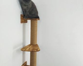 Custom Scratcher kat 2 secties, Kattenwandmeubilair, kattenplanken, Krabpaal, Krabpaal, Kattentoren, Kattenklimmen, Kattenbenodigdheden, kattenmand