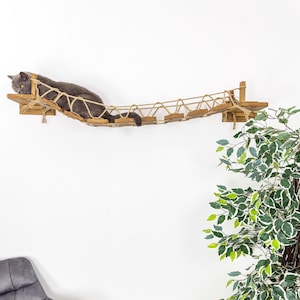 Cat Bridge for Wall Comfortable Wall Mounted Kitten Furniture Cat Wall Climbing Bridge Play Furniture Custom Cat Gift Bridge for Wall