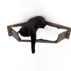 Cat Bed Wall Mounted Corner Cat Bed Comfortable Kitten Tree Bed Wooden Modern Cat Furniture Custom Cat Gift Kitten Shelves Bedding