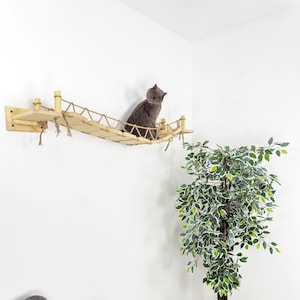 Cat Bridge Modern Wall Mounted Kitten Furniture Cat Bridge for Walls  Kitten Climbing Wall Furniture Custom Cat Gifts Wood Bridge for Wall