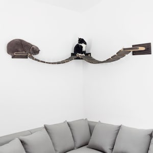 Cat Bridge for Wall Best Kitten Play Furniture Wooden Floating Wall Mounted Bridge Cat Climbing Wall Plaqyground Perfect Cat Lover Gift