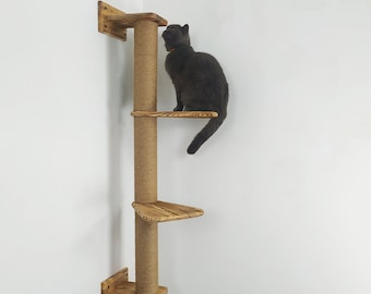 Stock dans l'UE - Griffoir pour chats 3 sections, étagères pour chats, meubles muraux pour chats, griffoir pour chats, arbre à chat, tour pour chats, chat grimpant, accessoires pour chats