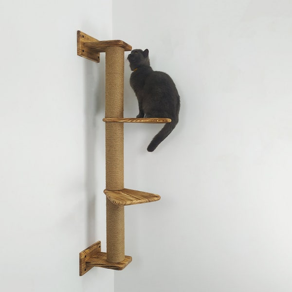 Stock dans l'UE - Griffoir pour chats 3 sections, étagères pour chats, meubles muraux pour chats, griffoir pour chats, arbre à chat, tour pour chats, chat grimpant, accessoires pour chats