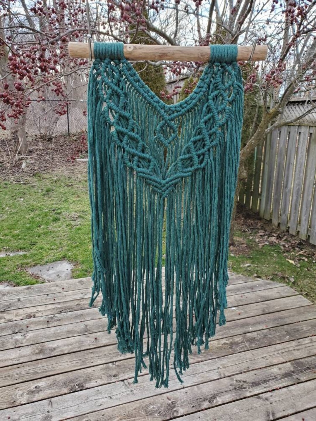 Emerald Green Macrame Wall Hanging Etsy