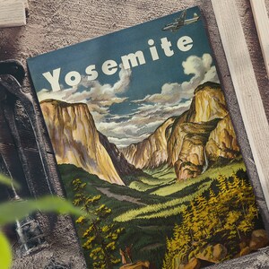 Cartel de Yosemite, Cartel del Parque Nacional, Impresión Vintage, Cartel de pared, Póster Retro, Obras de Arte Vintage, Regalo de Póster, Idea de Regalo, Grabados Yosemite imagen 3