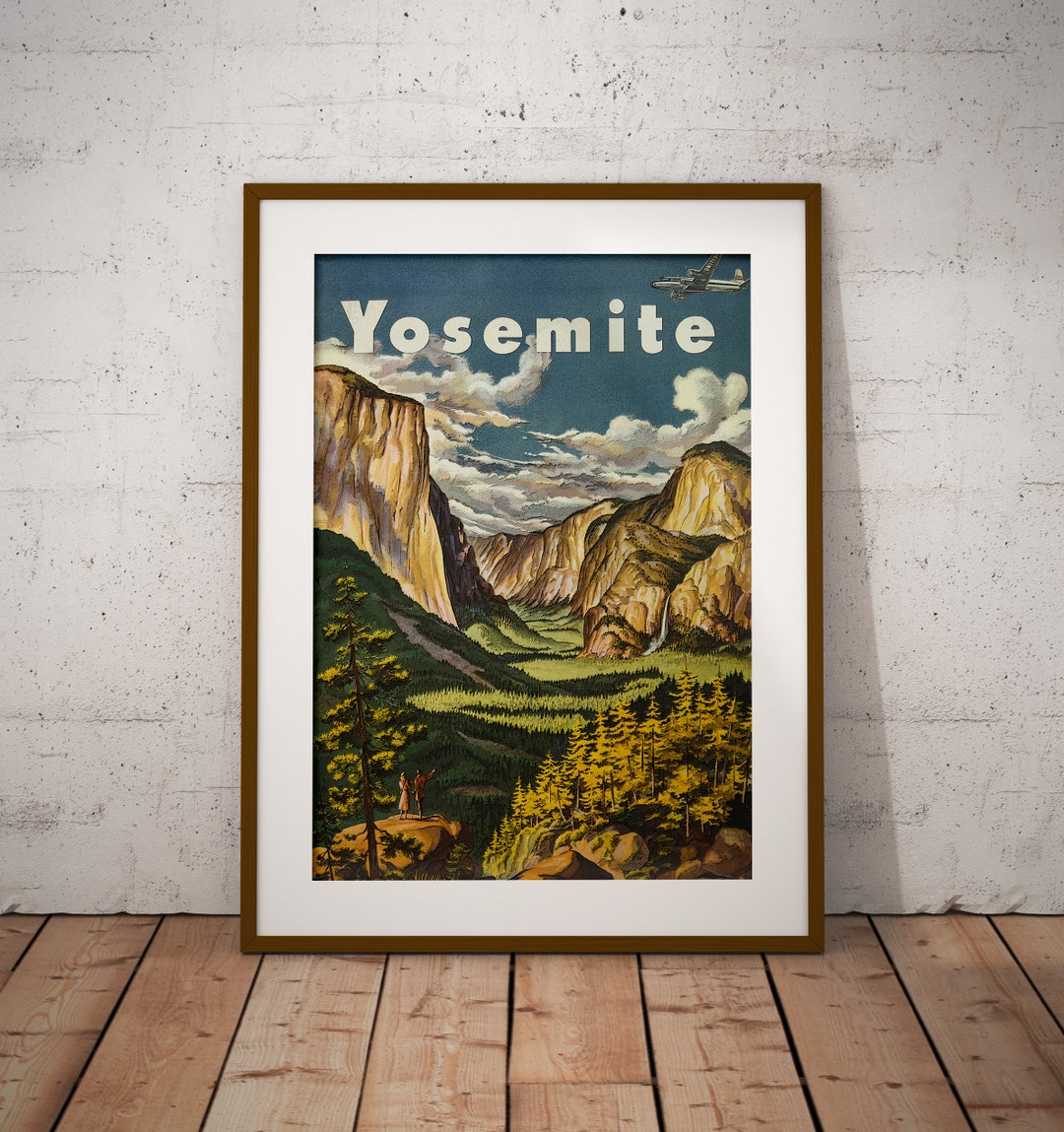 Yosemite Poster, National Park Poster, Vintage Print, Wall Poster