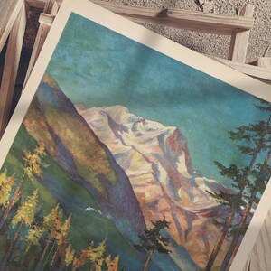 Cartel del Parque Nacional Vintage, Cartel del Parque Rainier, Decoración de la Pared, Cartel de la Pared, Cartel Retro, Obras de Arte Vintage, Cartel del Dormitorio, Idea de Regalo, imagen 4