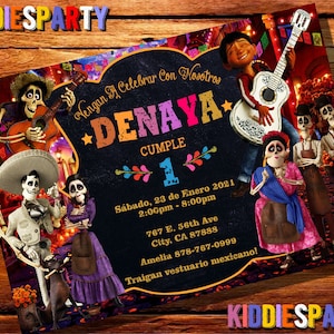 Coco Invitation With Photo, Coco Invitation, Coco Birthday, Coco Printable, Coco Digital Invites 1