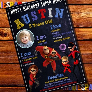 The Incredibles Welcome Sign, The Incredibles Invitation, The Incredibles Birthday, The Incredibles Poster, Superhero Invitation
