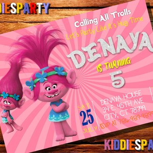 Trolls 2 World Tour Invitation,Trolls 2 World Tour Birthday,Trolls 2 World Tour Party,Trolls 2 World Tour Digital File,Trolls Personalize 5