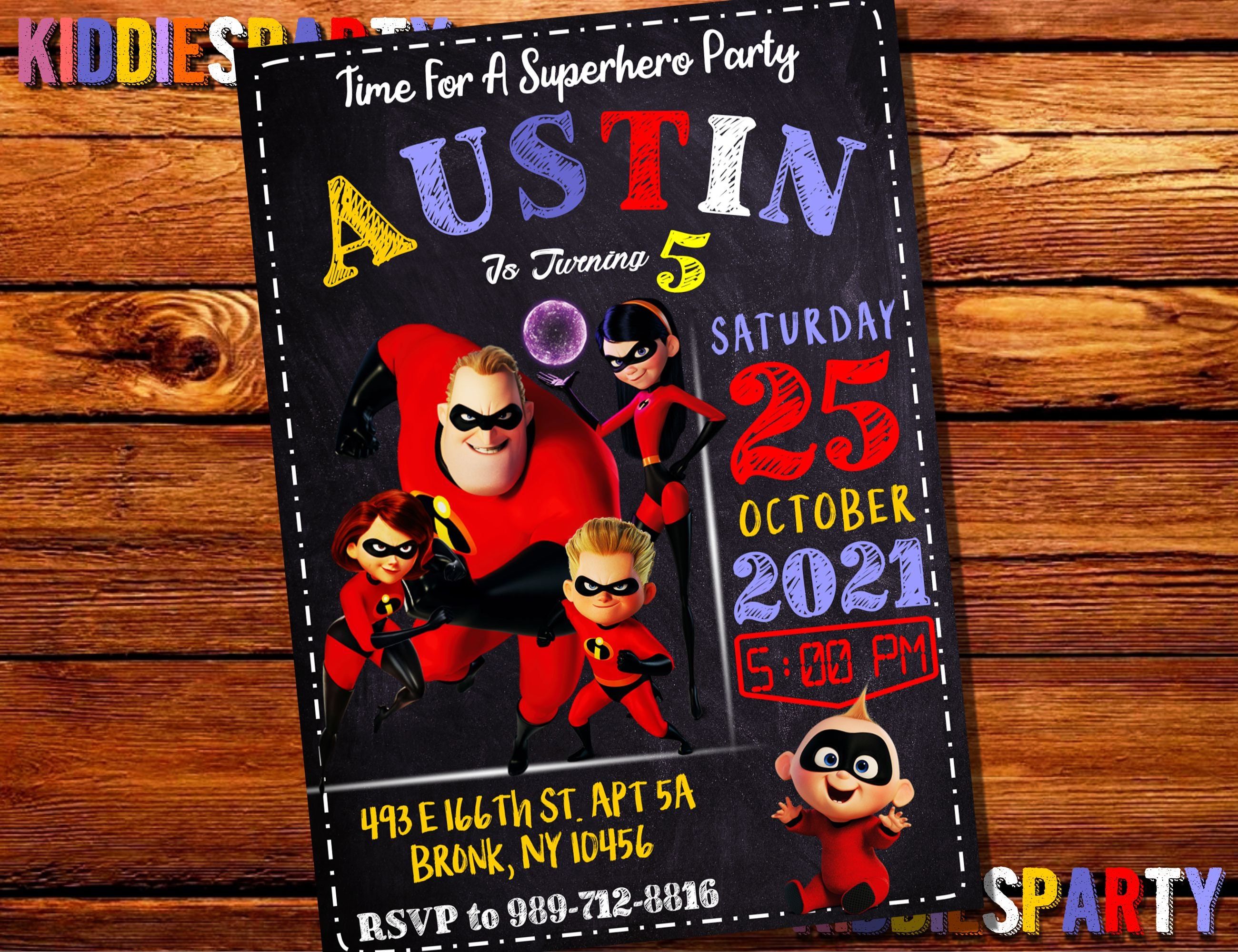 The Incredibles Birthday Invitation the Incredibles - Etsy