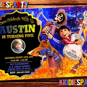 Coco Invitation With Photo, Coco Birthday Invitation,Coco Invites, Coco Birthday, Coco Printable, Coco Digital Invites 6