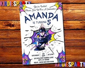 Wednesday Invitation, Wednesday Addams Invitation,Wednesday Birthday, Addams Family Invitation,Wednesday Digital Invites