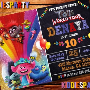 Trolls 2 World Tour Invitation,Trolls 2 World Tour Birthday,Trolls 2 World Tour Party,Trolls 2 World Tour Digital File,Trolls Personalize