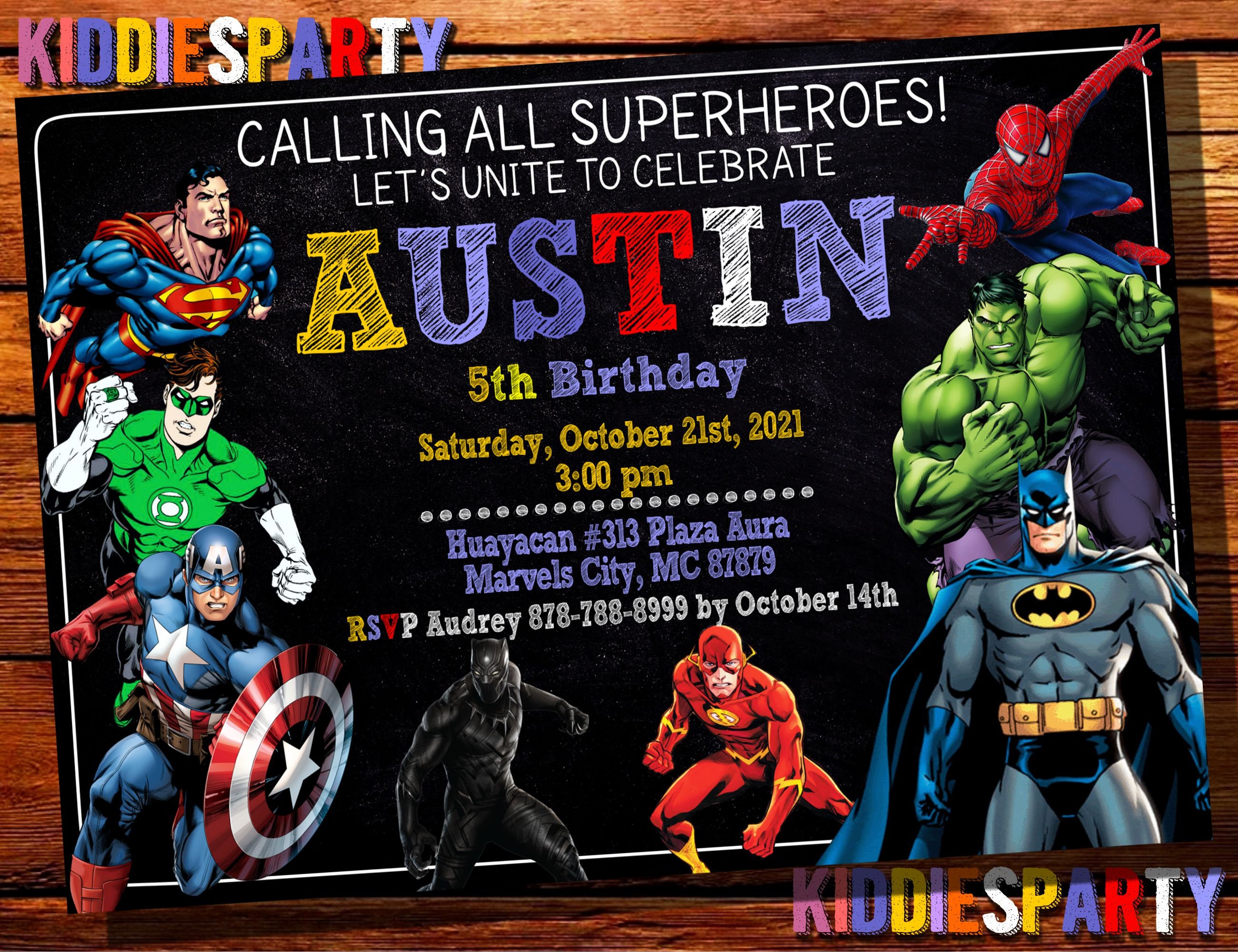 Superhero Invitation, Avengers Invitation, Avengers Birthday, Superhero