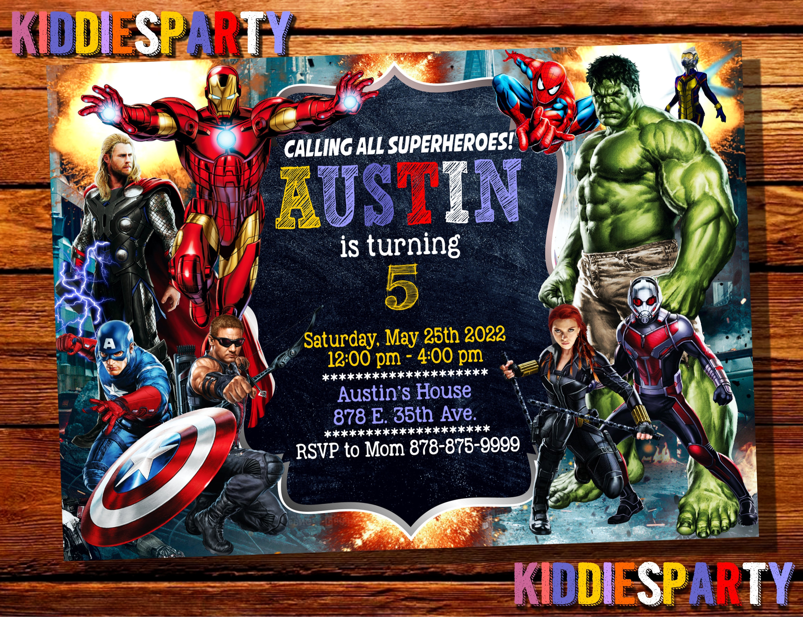 Invitación de cumpleaños de Avengers, Invitación de cumpleaños de la ...