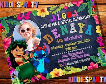 Lilo and Stitch Invitation With Photo, Lilo and Stitch Birthday, Lilo Invitation, Lilo and Stitch Digital, Lilo and Stitch Party Supplies