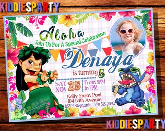 Lilo und Stich Geburtstag Invtation, Lilo und Stich Geburtstag, Lilo und Stich Einladung, Lilo und Stich digital, Lilo und Stich Party 5