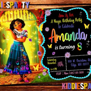 Encanto Birthday Invitation, Mirabel Invitation, Mirabel Birthday, Sibling Digital Invitation, Encanto Invitation, Encanto Mirabel Invites 3