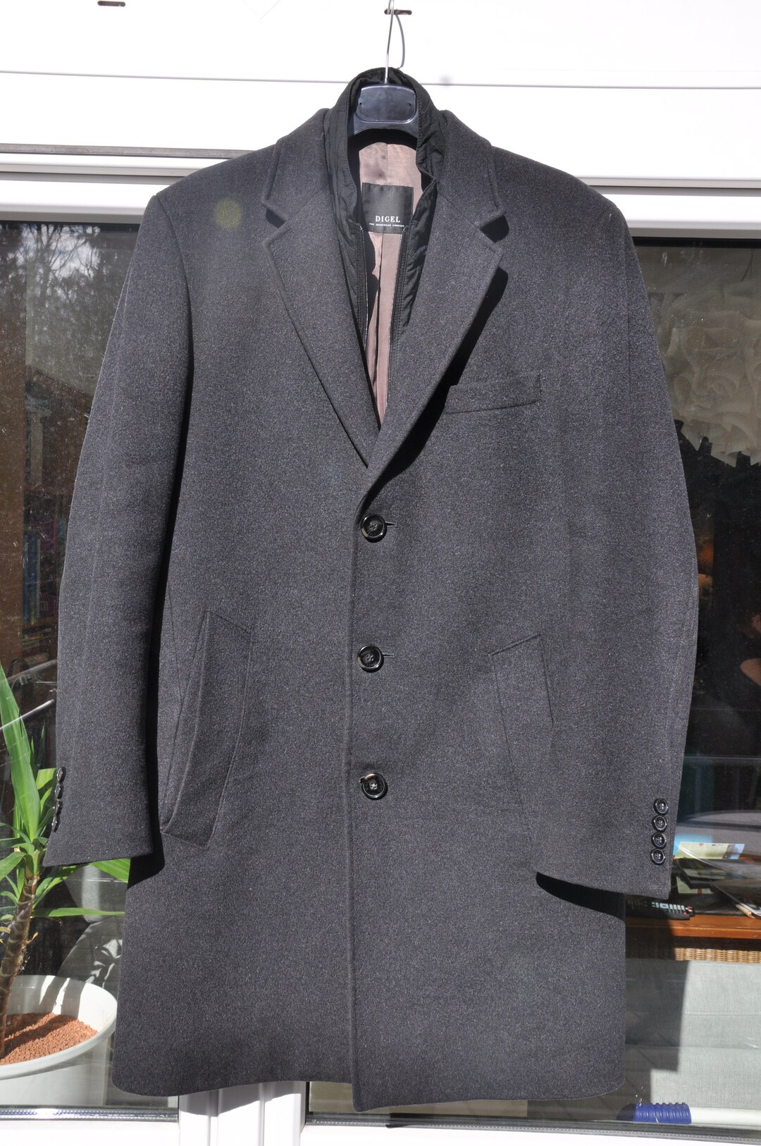 Black Single-breasted Overcoat Size 36R - Etsy