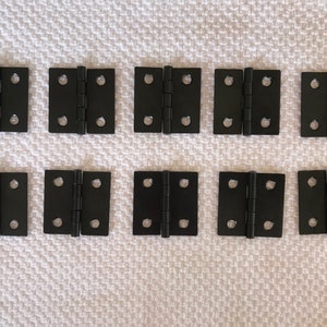 Flat Black~ Butt Hinge- 10 Hinge Lot - 1-1/2&quot; x 1-1/2&quot;  W/ matching screws!!