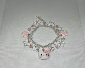 Hello Kitty~ Cute Cat Charm Bracelet~ Anime Sanrio~ Single Chain!  You Choose!!!