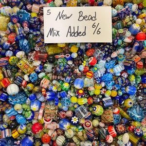 150~* Piece Glass Assorted Loose Beads *3oz+* Millefiori Mixed Lot #5 Craft Jewelry!!!!!
