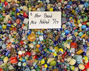 150~* Piece Glass Assorted Loose Beads *3oz+* Millefiori Mixed Lot #5 Craft Jewelry!!!!!