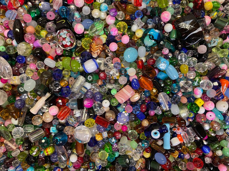 200 Piece Glass Assorted Loose Beads 7ozBulk Mixed Lot 1 Craft Jewelry immagine 2