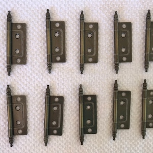 Non-mortise Hinges, Finial Tips, ~New~ Antique Brass 2&quot; (10) Hinges W/ screws!!