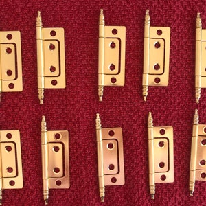 Non-mortise Hinges, Finial Tips, ~New~ Brass Plated 2&quot;(10) Hinges W/ screws!!!