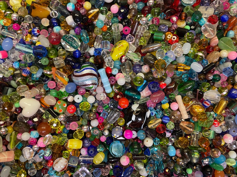 200 Piece Glass Assorted Loose Beads 7ozBulk Mixed Lot 1 Craft Jewelry immagine 5