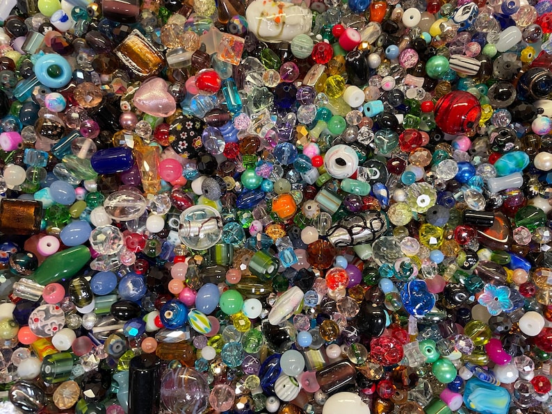 200~* Piece Glass Assorted Loose Beads **7oz+**Bulk Mixed Lot #2 Craft Jewelry!! image 2